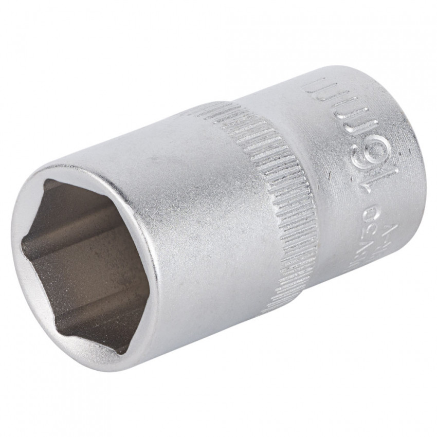 Насадка шестигранна коротка 1/2" 16мм CrV mid Sigma (6071161)-6071161