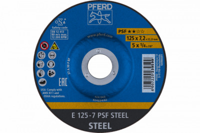 Круг зачисний 125*7,2*22  PSF STEEL сталь, чавун-[articul]