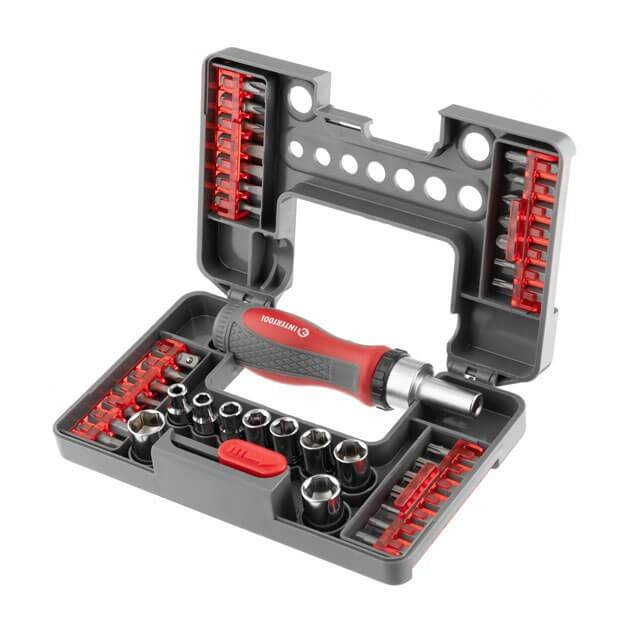 Викрутка реверсивна з комплектом насадок і головок, 38 од., STORM INTERTOOL VT-3638-VT-3638