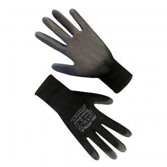 Рукавички синтетичні чорні з чорним поліуретановим покриттям &quot;б&quot;, р.10  Поліестер (69586)-[articul]