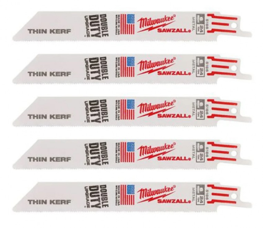Полотно для шабельних пил THIN KERF MILWAUKEE, 150х1,0мм, (5шт), (метал)-48475186