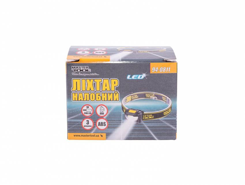 Ліхтар налобний MASTERTOOL 3 режими 59х41х32 мм COB LED 3xAAA ABS 94-0811-94-0811