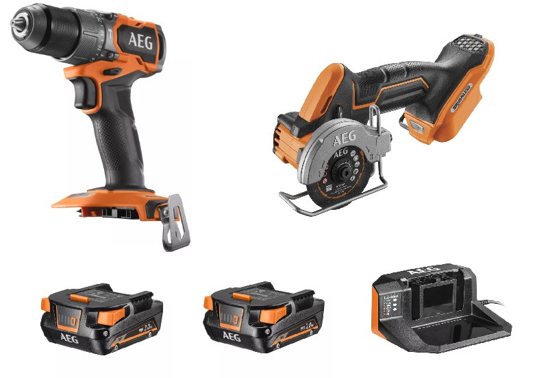 Набір JP18HLI-202B AEG (BSB18SBL, BMMS18SBL, 2xL1820S, BL18S), сумка-