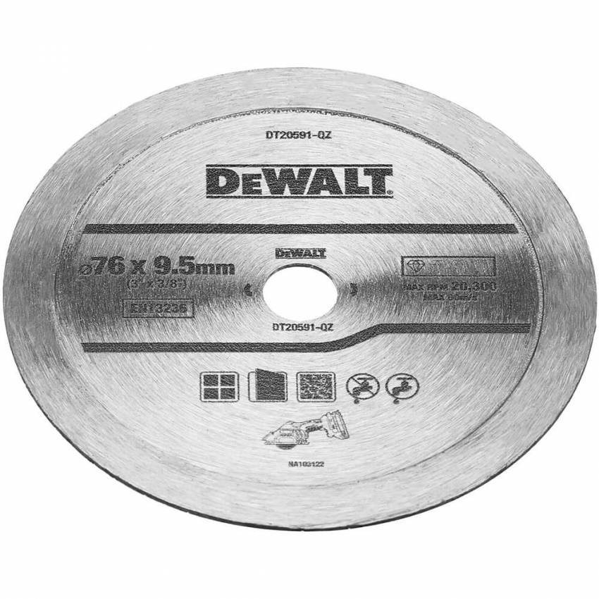 Диск алмазний 76 х 1,0 х 9,5 мм DeWALT DT20591-DT20591
