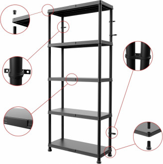Система стелажів QBRICK 74, стелажі для зберігання в майстерні, 5 полиці, 100 кг