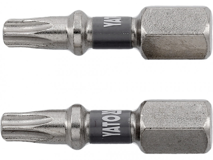 Насадка викруткова YATO; "TORX" T20 х 25 мм. шпиндель 6-гран- 1/4", покрита нікелем, 2 шт.[10]-YT-78013