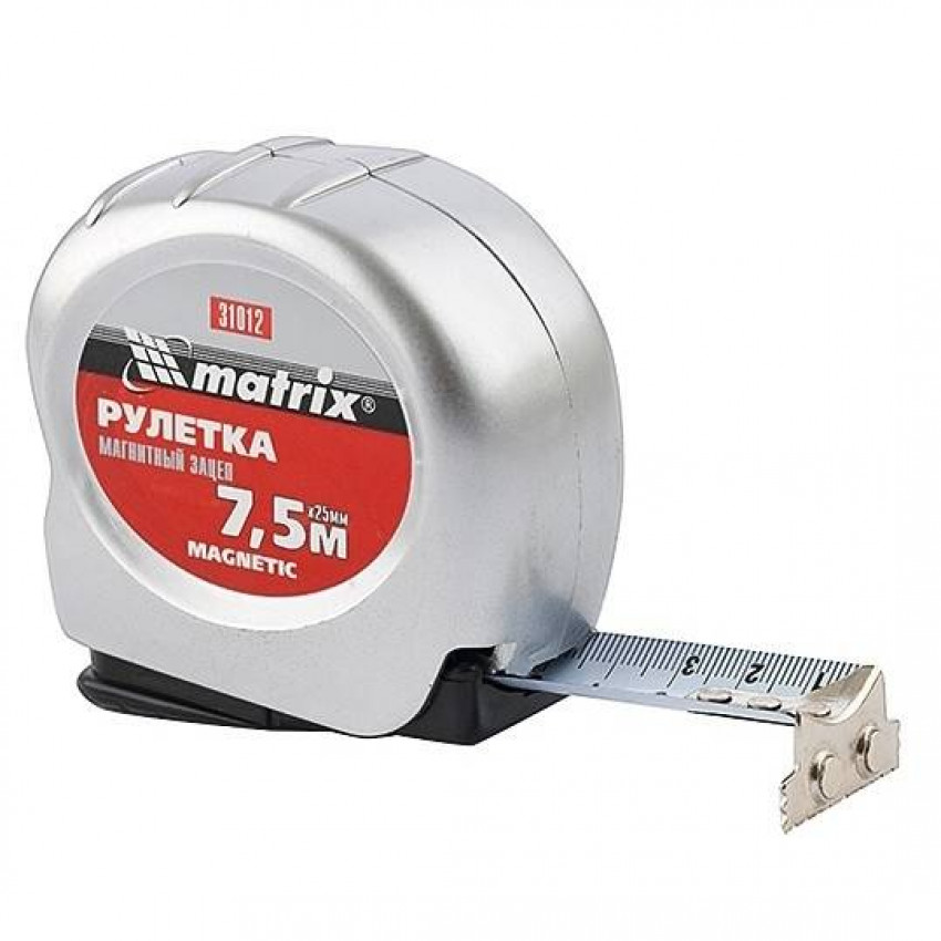 Рулетка Magnetic 7.5 м х 25 мм, магнітний зачіп, MTX-310129