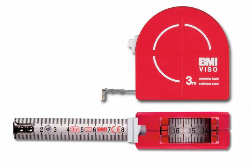Рулетка вимірювальна 3 м продольні виміри, внутрішні виміри, отримання радіусів Viso BMI-405341020