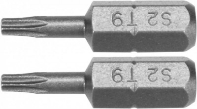 Насадка викрутка YATO: TORX T9 x 25 мм, HEX 1/4&quot;, AISI S2, 2 шт.-[articul]