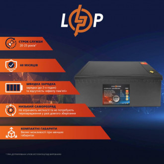 Акумулятор LP LiFePO4 24V (25,6V) - 140 Ah (3584Wh) (BMS 150A) пластик