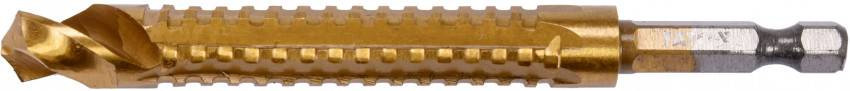 Свердло фрезеровочне по металу YATO: HSS-TIN, Ø= 11 мм, l= 110 мм, HEX - 1/4"-YT-44829