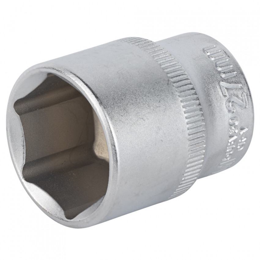 Насадка шестигранна коротка 1/2" 27мм CrV mid Sigma (6071271)-6071271