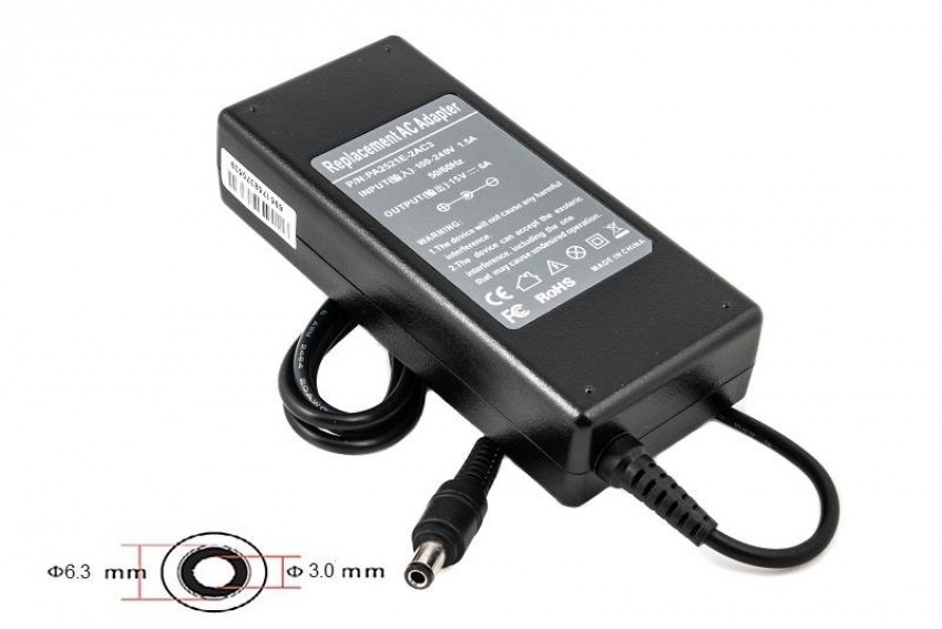 Адаптер для ноутбука PowerPlant TOSHIBA 220V, 15V 90W 6A (6.3*3.0)-TO90C6330