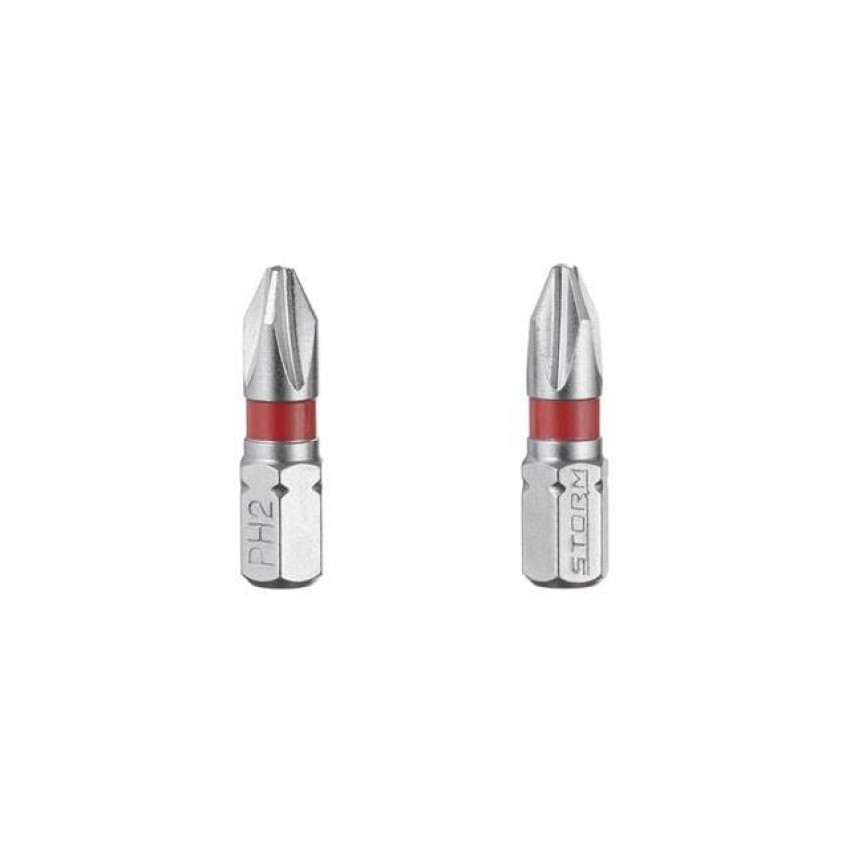 Комплект викруткових насадок, PH2, 1/4"×25 мм, S2, 2 од., STORM INTERTOOL VT-0218-VT-0218