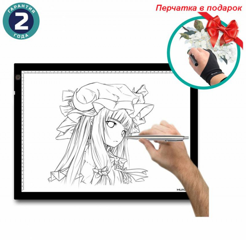 LED планшет (світлокопіювальний) Huion A3 рукавичка-A3