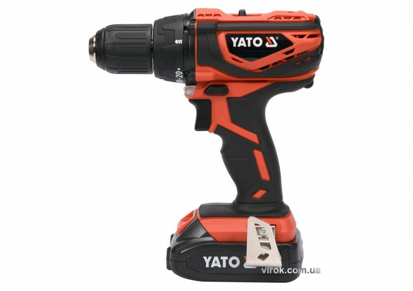 Шуруповерт-дриль акумуляторний YATO Li-Ion 18 В 2 Агод 40 Нм + кейс-YT-82782