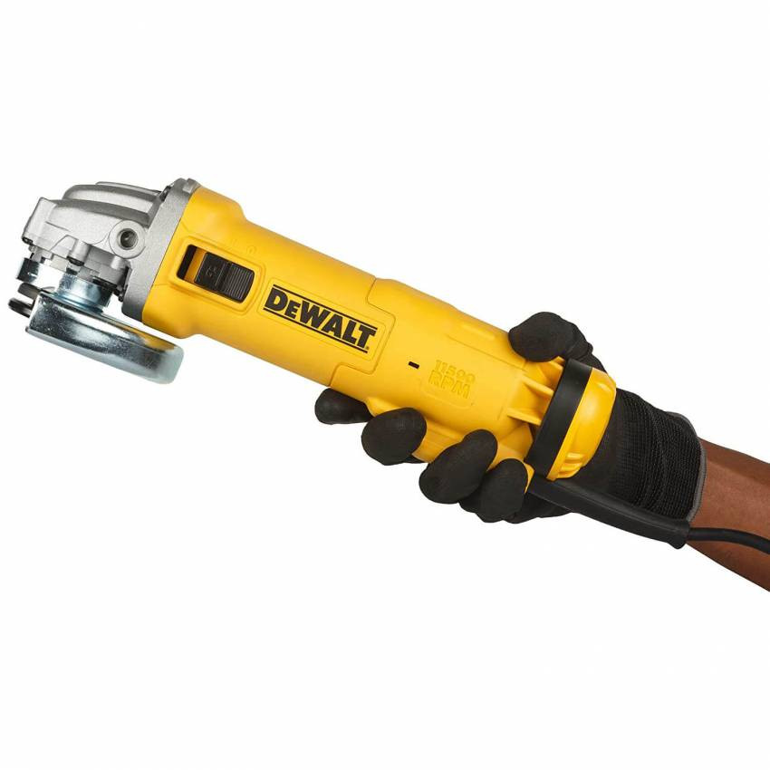 Кутова шліфувальна машина DeWALT, 1200 Вт, 11000 об/хв, d=125 мм, вага 2,2 кг.-DWE4215