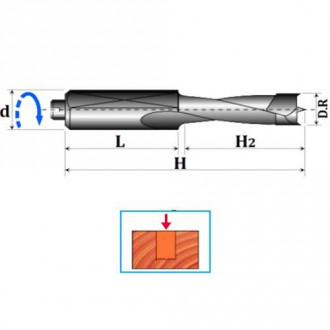 Фреза Свердло під конфірмат під верстат RIGHT (D4.5, H70, L30, d10) 10-512-045-[articul]