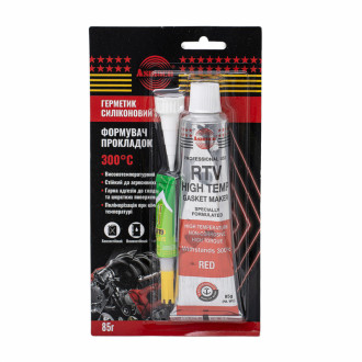 Герметик силіконовий RTV формувач прокладок високотемпературний +300°С червоний 85г ОАЕ ASMACO (6371221)-[articul]