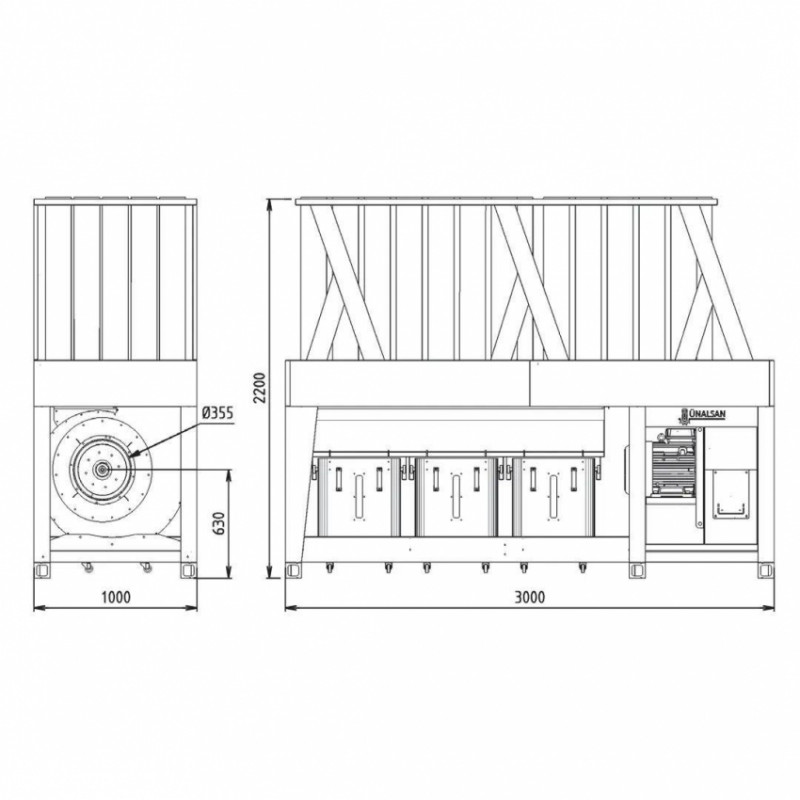 Внутрішньоцехова промислова аспірація Unalsan AMS 85 EK-AMS-85-EK