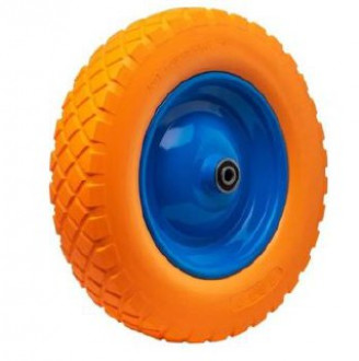 Колесо поліуретанове 4х8 без віськи 20мм Синій диск, BLUETOOLS-[articul]