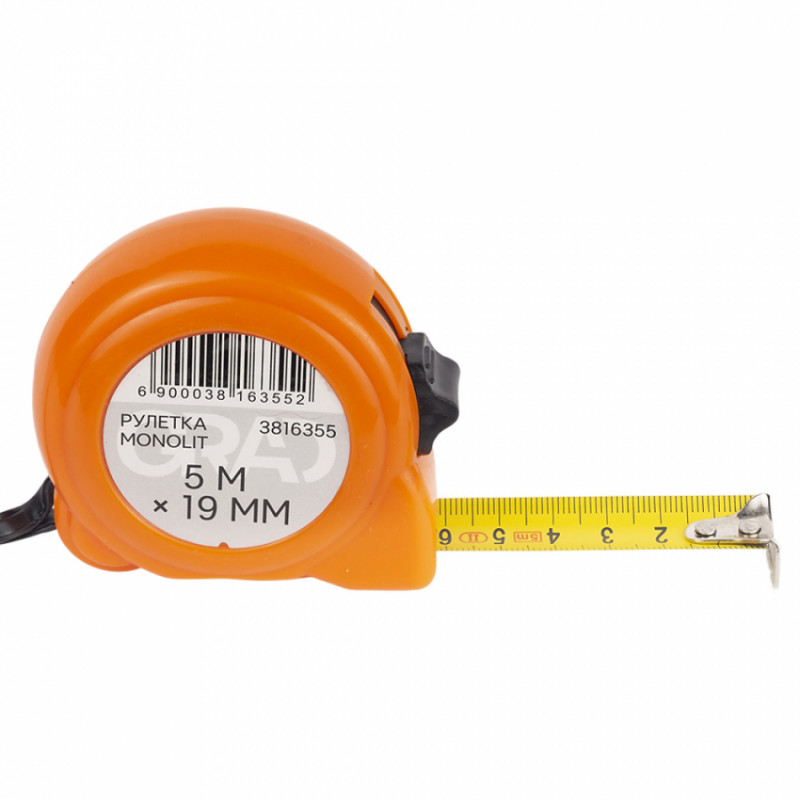Рулетка Monolit 5м * 19мм Grad (3816355)-3816355