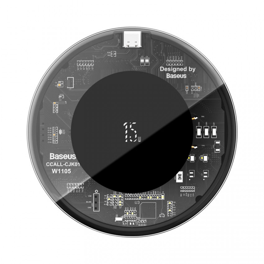 Бездротовий зарядний пристрій Baseus Simple 15W Прозорий (WXJK-BA02)-