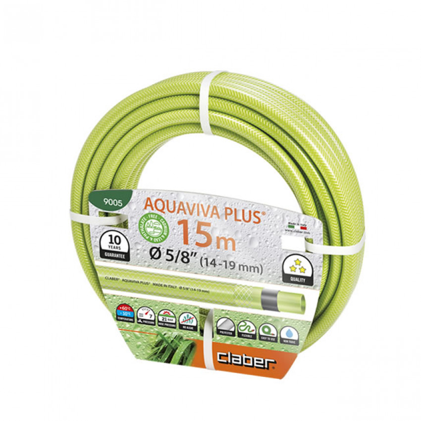 Шланг поливальний 5/8", 15м Aquaviva Plus, салатовий-90050000