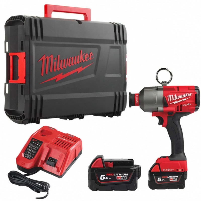 Гайковерт акумуляторний безщітковий 7/16'' Hex MILWAUKEE, M18 ONEFHIWH716-502X, 1017Нм (зарядний пристрій M12-18 FC, 2 акумулято-4933479406