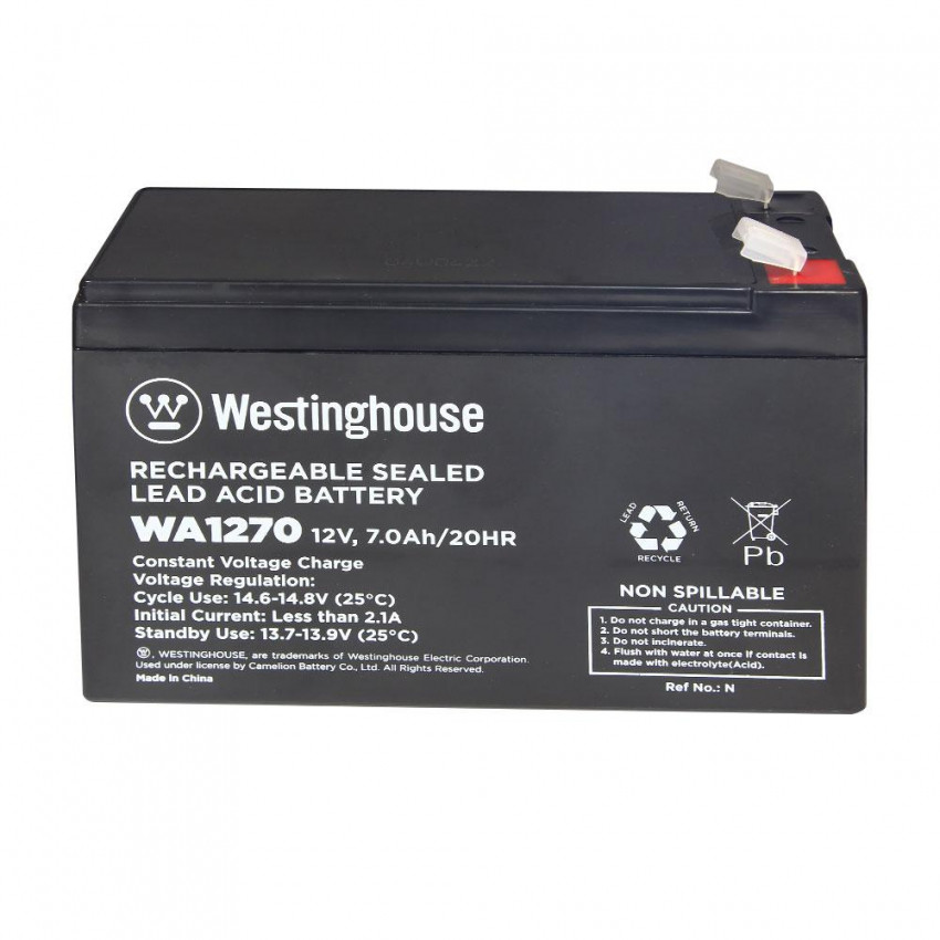Батарея акумуляторна свинцево-кислотна  Westinghouse 12V, 7Ah, terminal F2, 1шт-WA1270N-F2