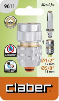 Конектор 1/2&quot;- 5/8&quot; для поливального шлангу AquaStop, метал