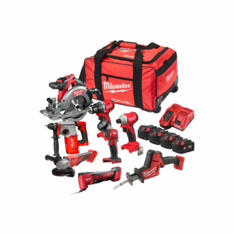 Набір інструментів акумуляторних MILWAUKEE M18 FPP8D-504B (зарядний пристрій M12-18 FC, 4 акумулятори M18 B5 5 Аг, M18 BLDDRC, M-[articul]