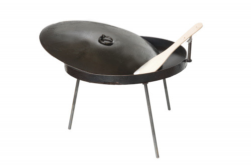 Сковорода туристична з бортом 30мм, кришкою та чохлом, 400мм товщина 4мм СИЛА-960461