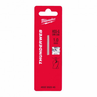 Свердло по металу THUNDERWEB HSS-G MILWAUKEE DIN338, Ø1,0x34мм, (2шт)