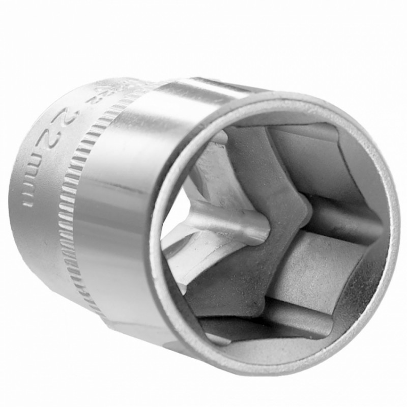 Насадка шестигранна коротка 1/2" 22мм CrV ULTRA (6070222)-6070222