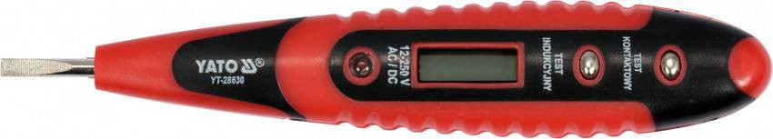 Індикатор напруги 12-250 V YATO контрольний цифровий LCD.-YT-28630