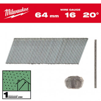 Набір цвяхів для нейлера 15G/20°/45мм (2000 шт) MILWAUKEE-[articul]