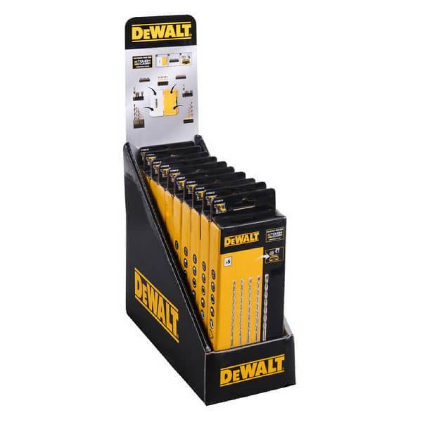 Касета з бурами SDS Plus DeWALT, L = 160 мм., d = 5, 5.5, 6, 6.5, 7 мм., 6 шт. DT70838-DT70838