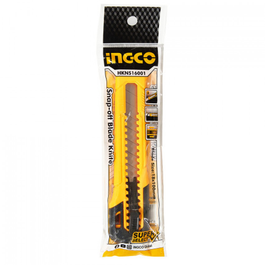 Ніж сегментний 18 мм INGCO Super Select-HKNS16001