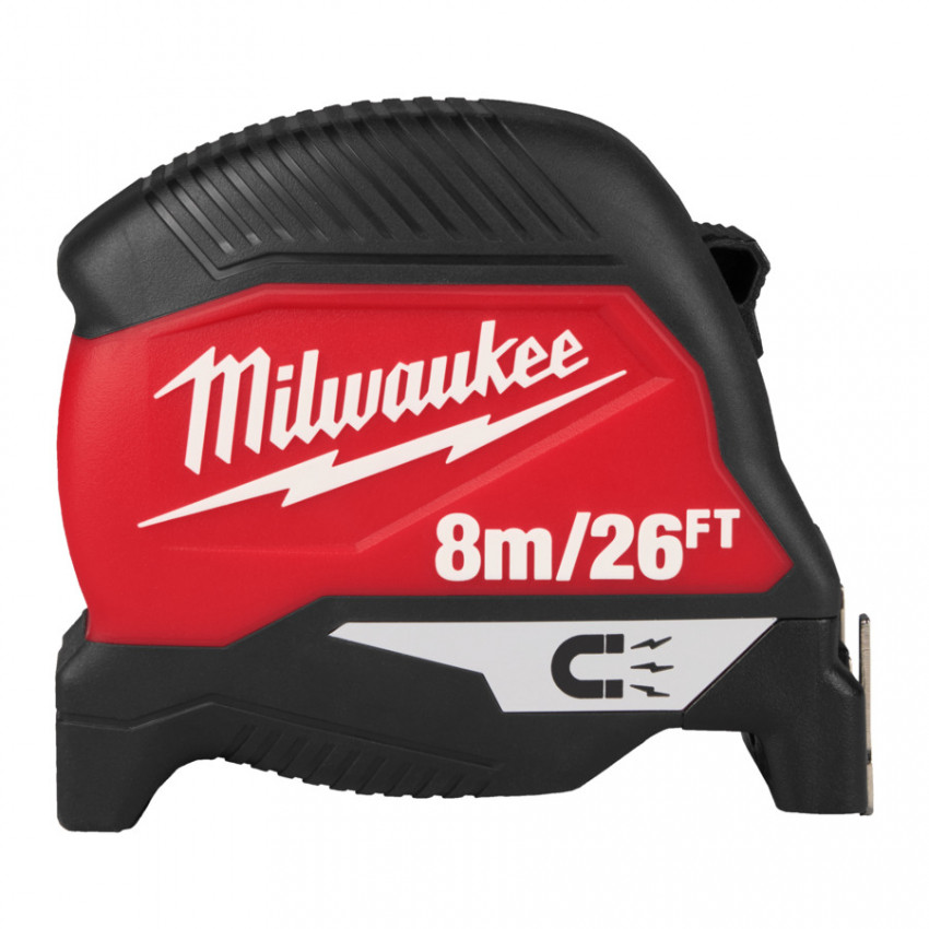 Рулетка магнітна MAGNETIC MILWAUKEE (Gen4), (полотно 30мм), 8м/26ft-4932498771