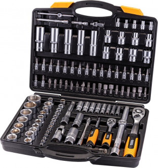 Набір насадок торцевих MASTERTOOL PROFI CrV 1/4"-1/2" тріскачка 72Т 111 шт кейс 78-5111-[articul]