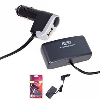 Удл. прикурювача 3 виходи 1USB 1000mA (12/24V) R15-[articul]
