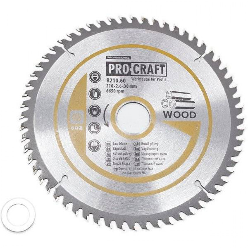 Пиляльний диск Procraft B210.60 60T (по дереву)-B210.60