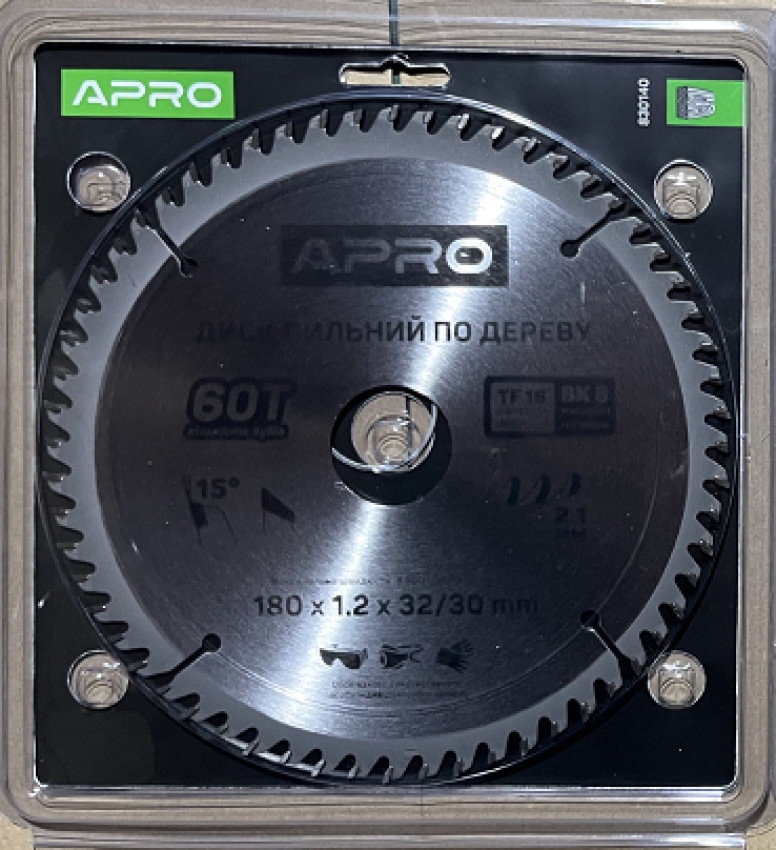 Диск пильний по дереву 180х32(30)х60Т APRO-830140