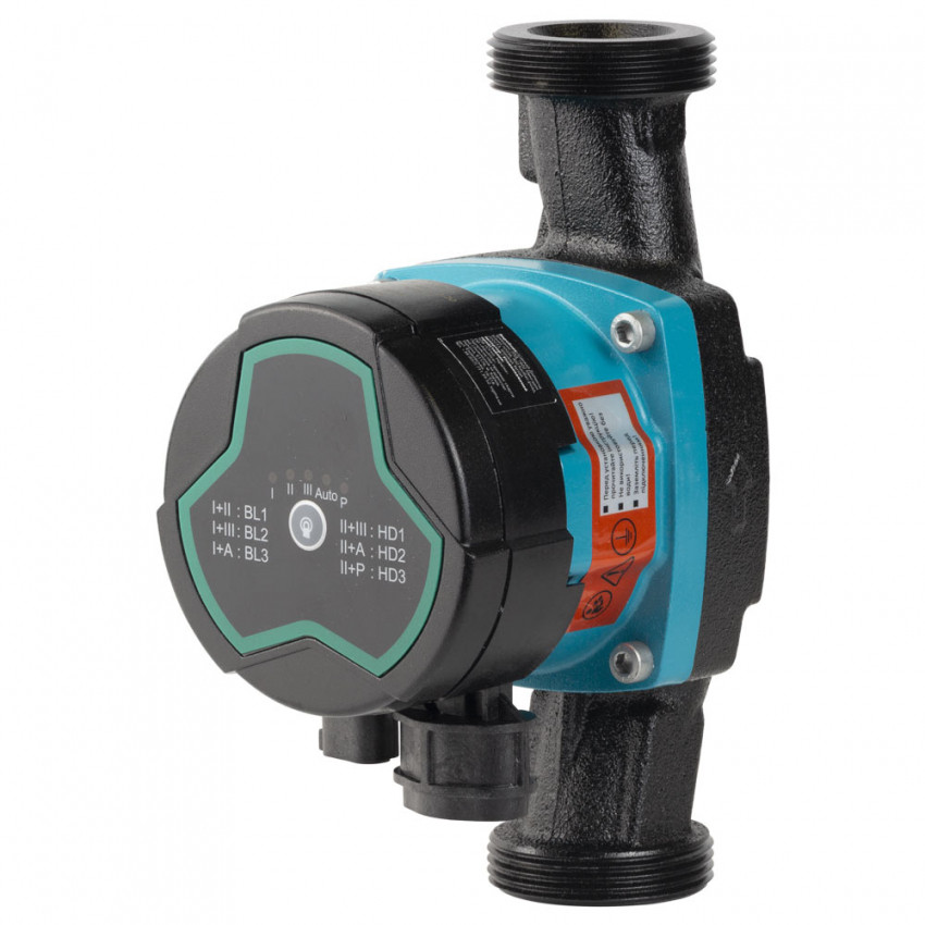 Насос циркуляційний енергозберігаючий 5-25Вт Hmax 4м Qmax 47л/хв Ø1½" 180мм + гайки Ø1" AQUATICA GPA25-4/180 III (774043)-774043