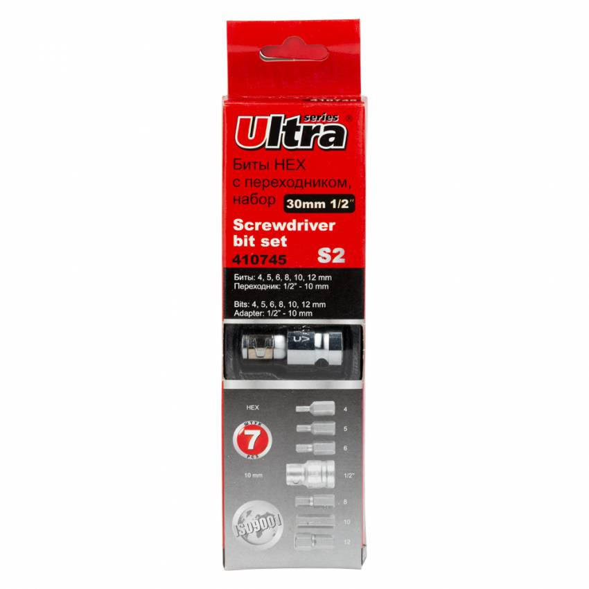 Набір біт HEX 1/2" 7шт S2 (шар кейс) ULTRA (4013202) 410745-4013202