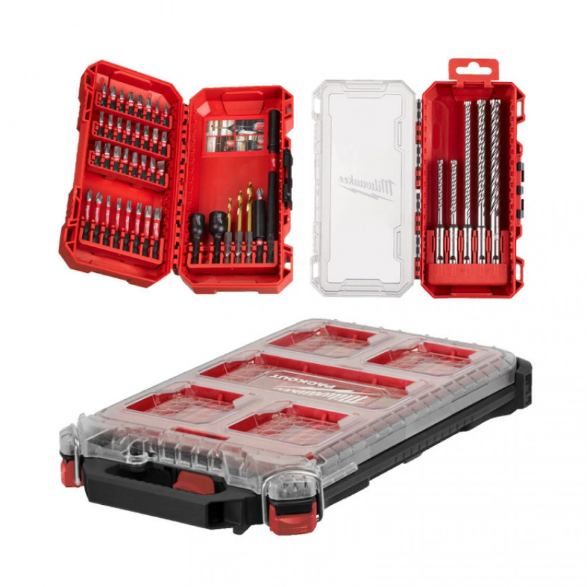 Набір біт ShW та бурів  SDS-PLUS MX4 MILWAUKEE у органайзері PACKOUT (4932498297/4932492004/4932471065)-4932499761