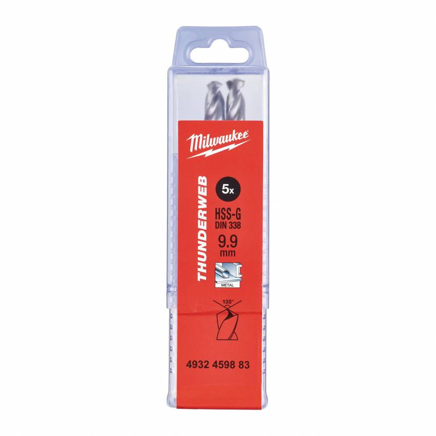 Свердло по металу THUNDERWEB HSS-G MILWAUKEE, Ø9,9х133мм, (5шт)-4932459883