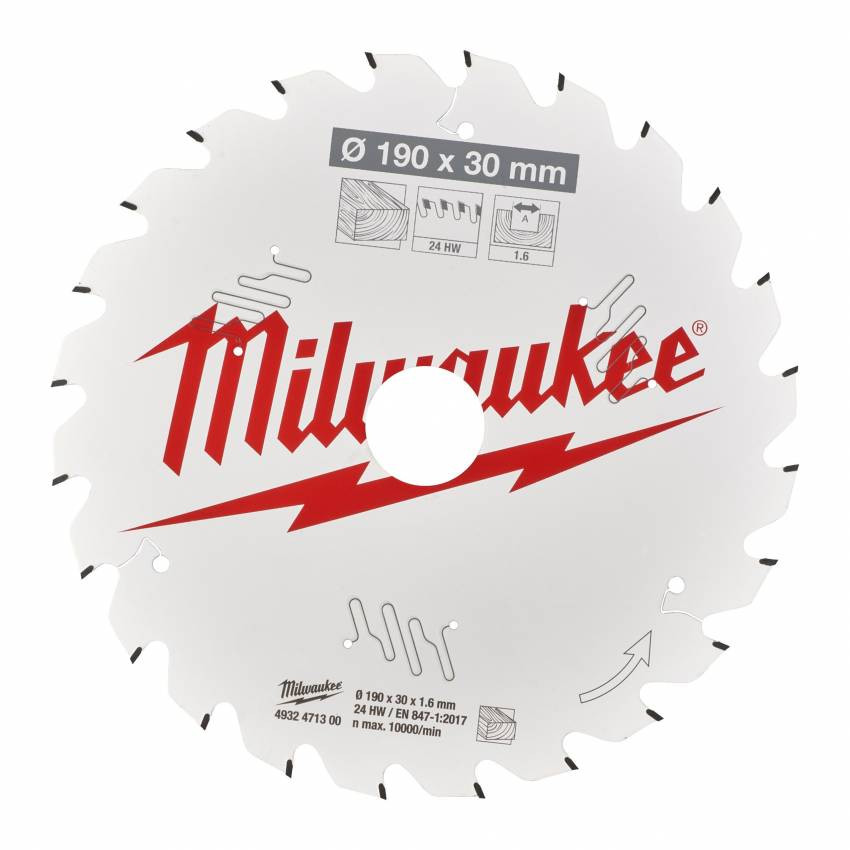 Диск пиляльний MILWAUKEE, Ø165х20х1,8мм, 24 зуб. 1-4932399909