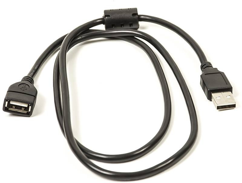 Кабель PowerPlant USB 2.0 AF – AM, 1.0 м, One ferrite-CA910694
